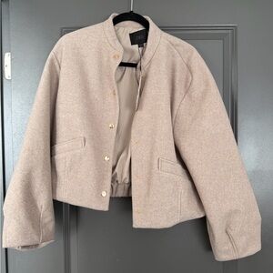 Zara Women's Beige Jacket with Gold Buttons